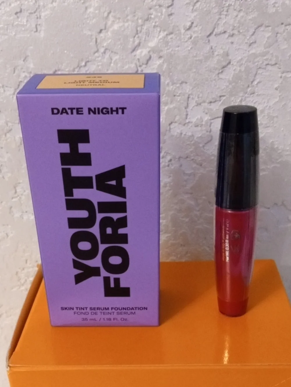3 Items Bundle Date Night Pink Lip Serum, Peel Off Mask, Serum Foundation